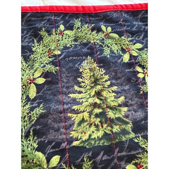4 Handcrafted Quilted Carte Postel French Country Christmas Placemats Tree - Picture 7 of 15